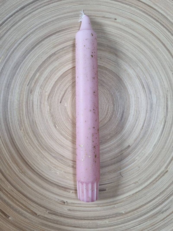 Dip dye Kaars Zachtroze Gouden Glitters