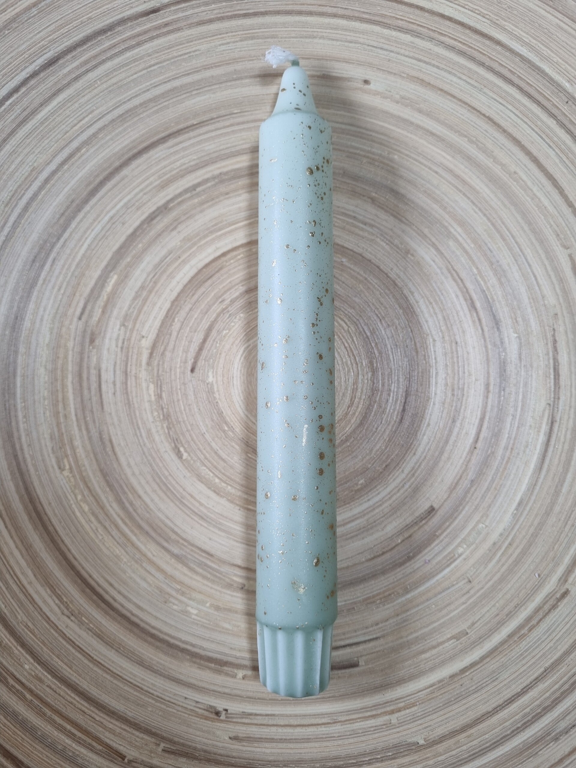 Dip Dye Kaars Groen Gouden Glitters