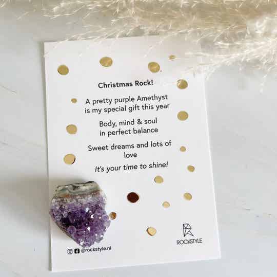 Winter giftbag 'Christmas Rock!' Amethyst