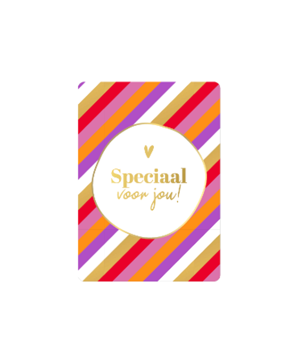 Minikaartje "Speciaal voor jou" - Streepdesign met Goudfolie