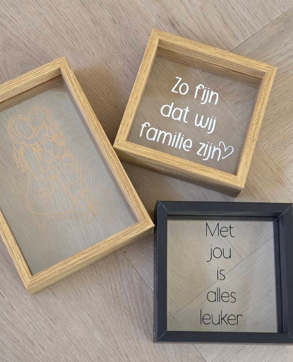 Houten doorkijklijst personaliseren | Unieke Woonaccessoire & Persoonlijk Cadeau