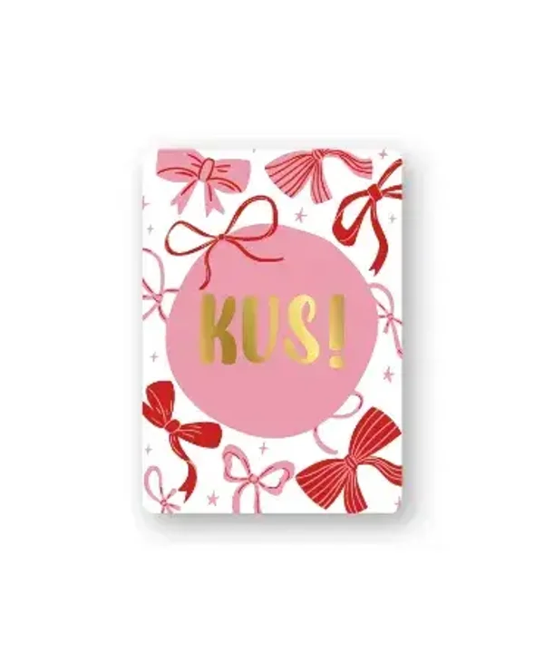 Minikaartje met opdruk goudfolie - "Kus!"