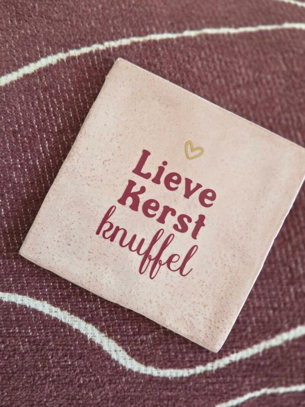 Kersttegeltje “Lieve Kerst Knuffel” – Kerstcadeau & Kerstdecoratie 10x10 cm