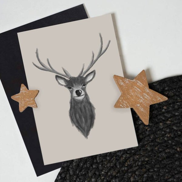 Kerstkaart Rendier