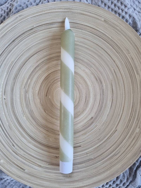 LED Dinerkaars Groen Glitter Swirl incl. batterijen