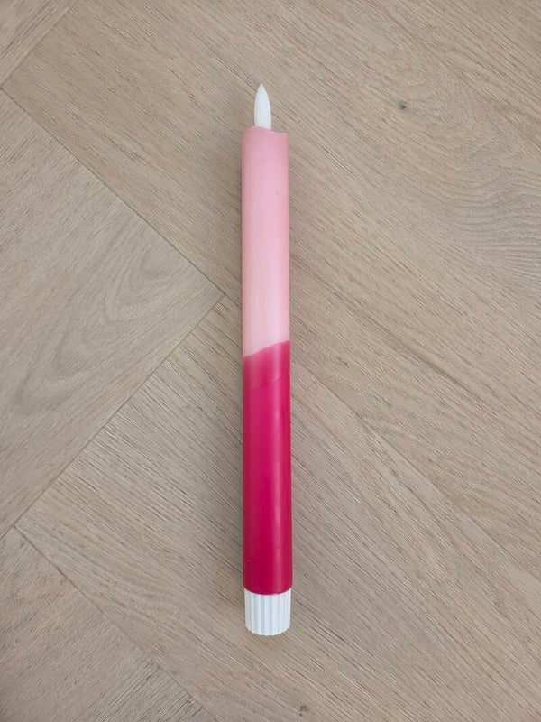 LED kaars Bordeaux Roze met Timer – 25 cm