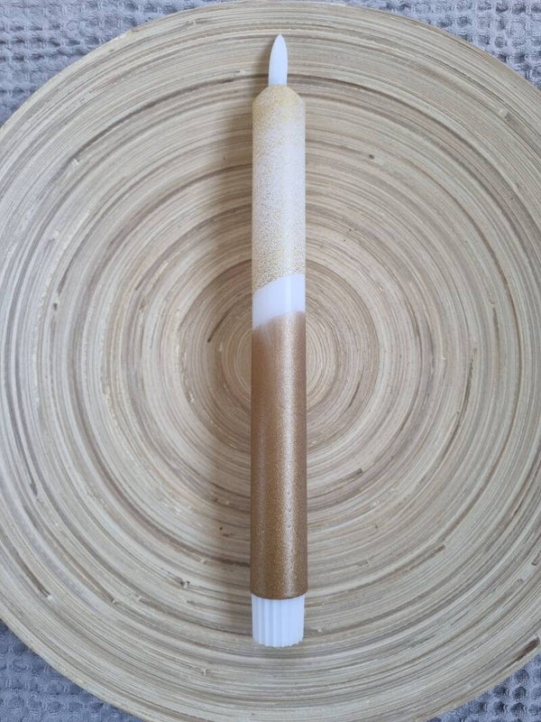LED kaars Goud Wit Glitters