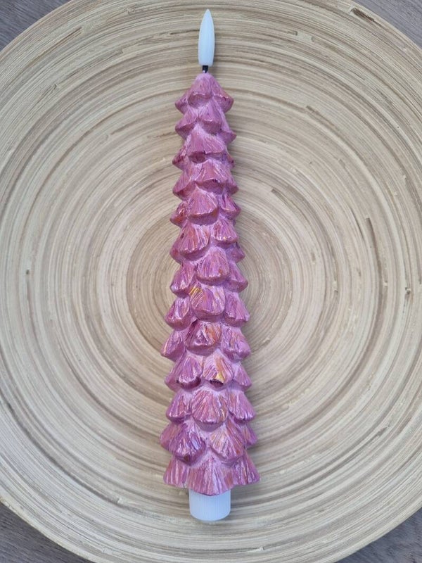 Kerstboom LED Kaars Roze Deluxe
