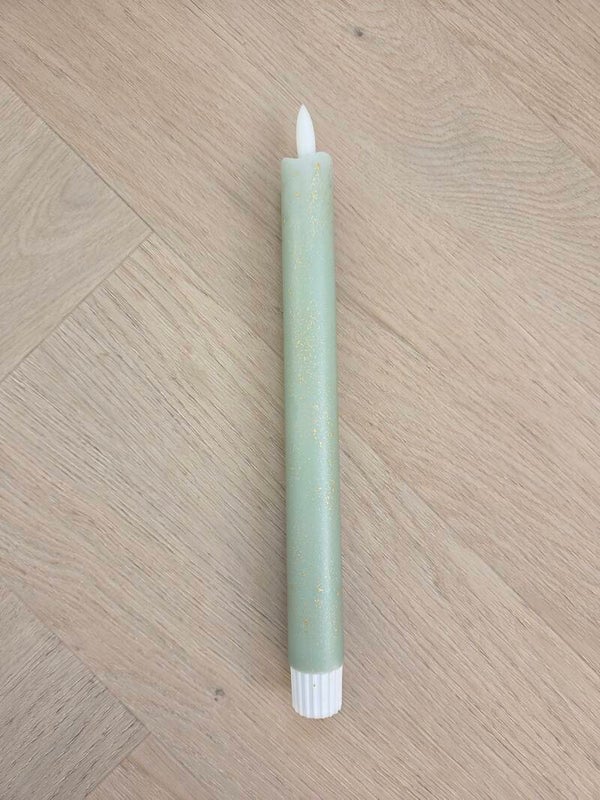 LED kaars Groen Sparkle met Timer – 25 cm