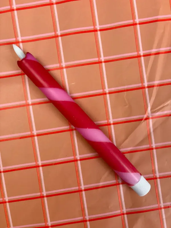 LED dinerkaars Rood Roze Swirl incl. batterijen