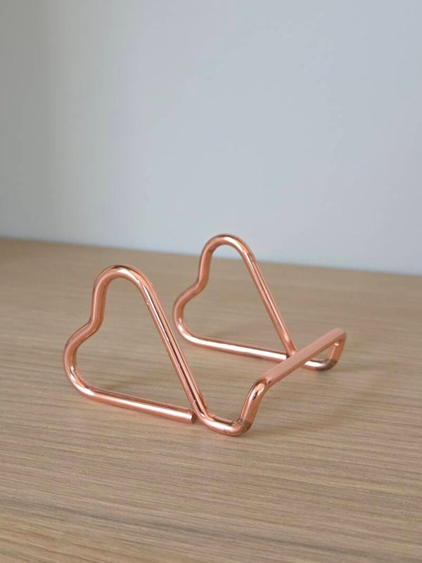 Rosé Gouden Tegelhouder Hartvorm – Stijlvolle Houder voor Tegeltjes & Woondecoratie