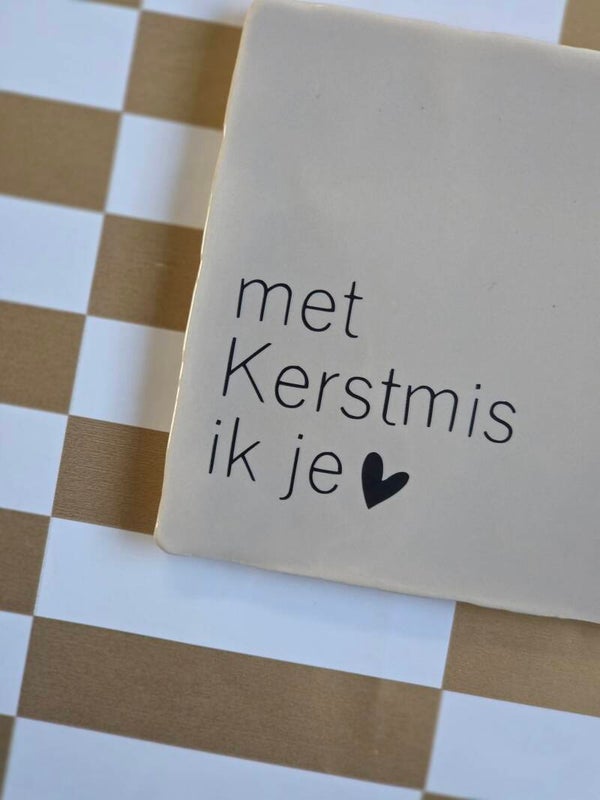 Kersttegeltje "Met Kerstmis ik je" - Kerstdecoratie & Origineel Cadeau
