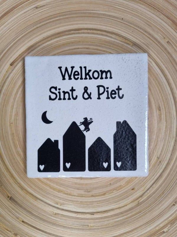 Sint Tegeltje Welkom Sint & Piet