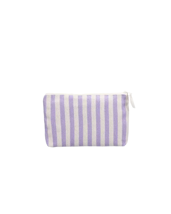 Katoenen Toilettas Lila Streep - Trendy etui met Print