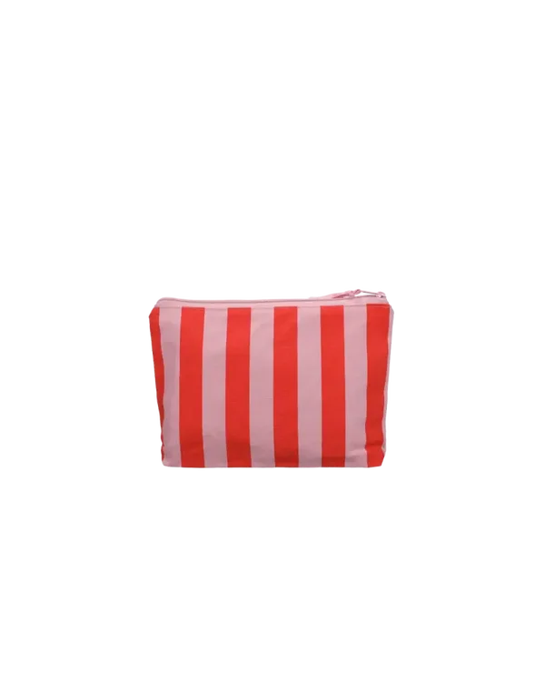 Katoenen Toilettas Stripes Litchi Poppy Red - Stijlvolle Etui met Print