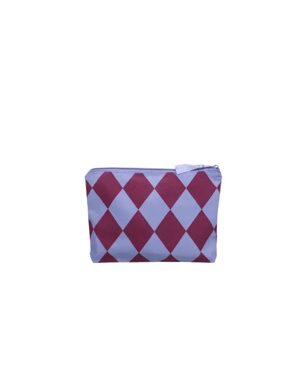 Katoenen Toilettas Diamond Ice Blue & Purple Tales – Stijlvolle Etui met Print