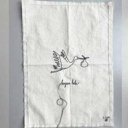 Wanddoek "Bonjour bébé"