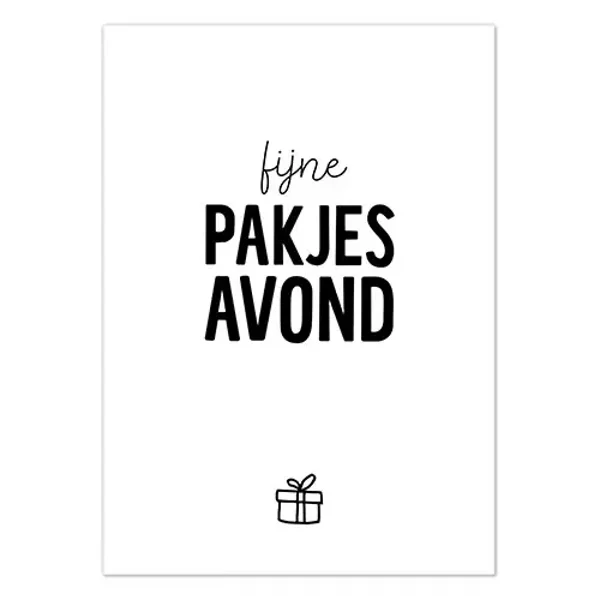 Wenskaart Fijne Pakjesavond