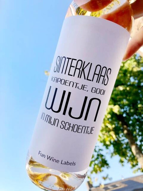Wijnetiket Sinterklaas kapoentje