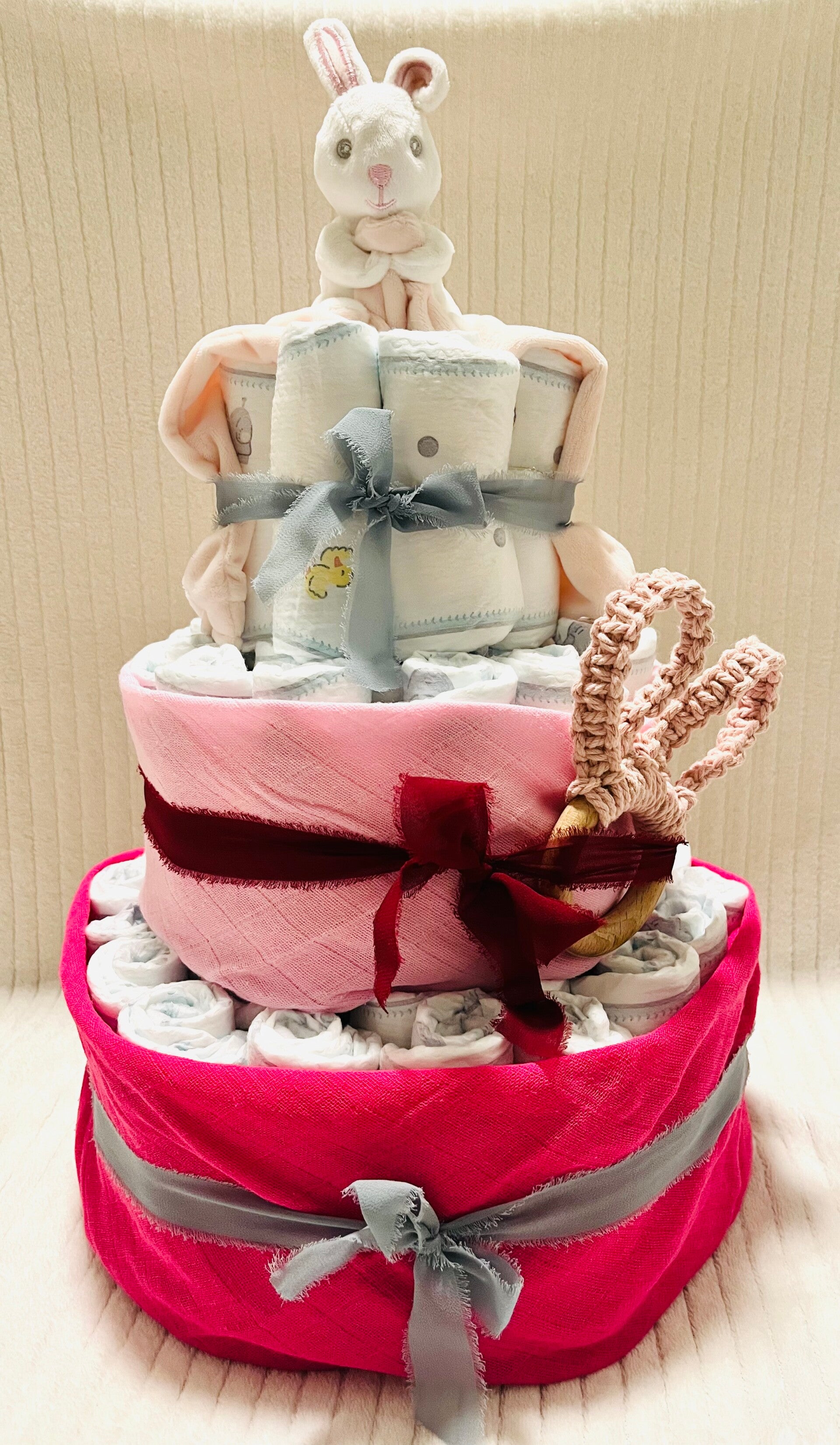 Windeltorte gross Rosa