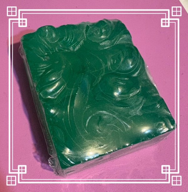 Grande barre de savon avec motifs au citron et à l'abre à thé