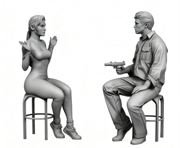 Arnold Schwarzenegger as Douglas Quaid & Sharon Stone as Lori Quaid in 1990 TOTAL RECALL
