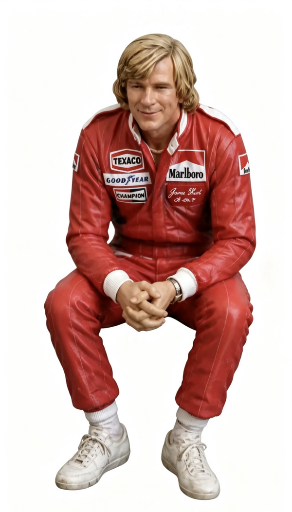James Hunt, British Racing Driver (seated)