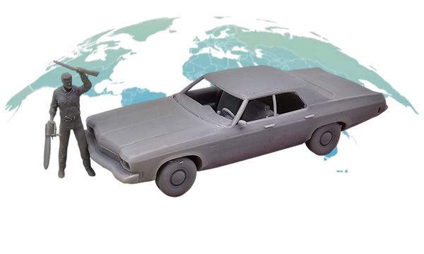 1/43 Bruce Campbell as Ash Williams with Oldsmobile Delta 88 in EVIL DEAD