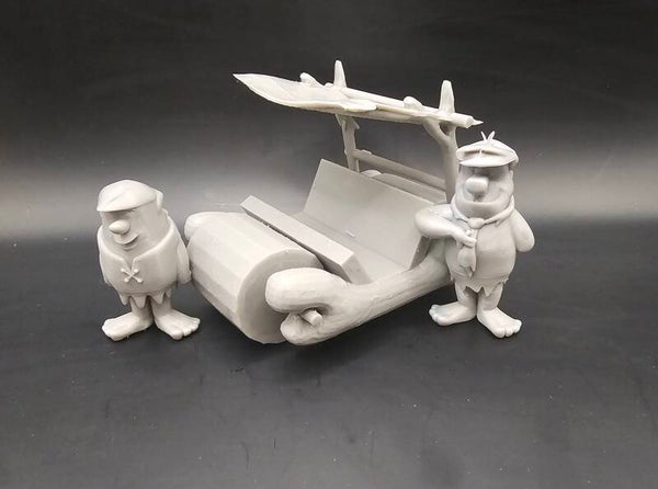 Fred Flintstone & Barney Rubble with Car in THE FLINTSTONES