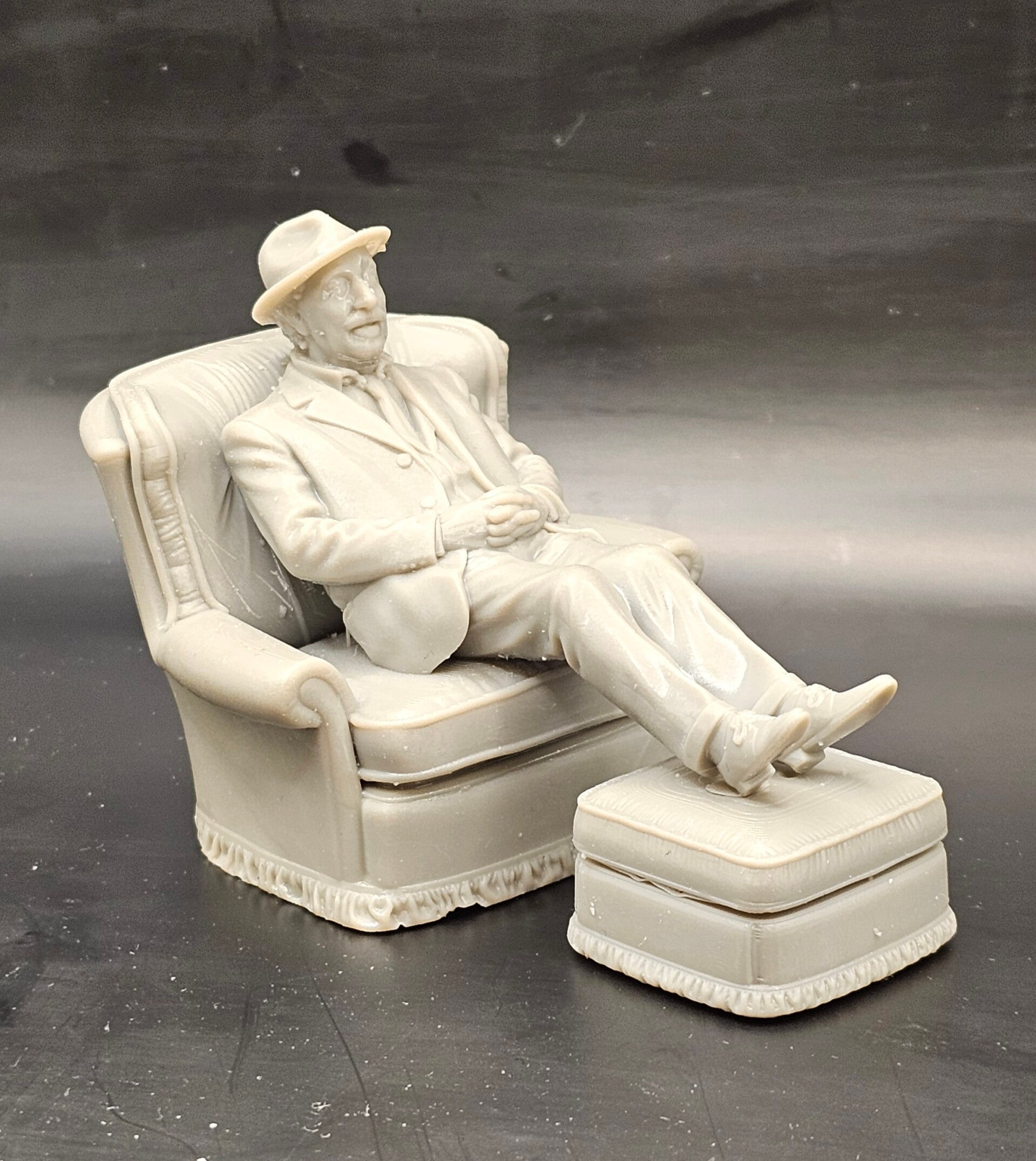 Lennard Pearce as Grandad (on sofa chairs & foot stool) in ONLY FOOLS AND HORSES