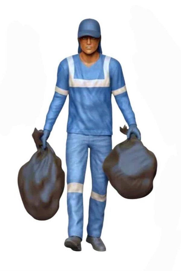 Refuse / Garbage Collector Carrying 2 bags