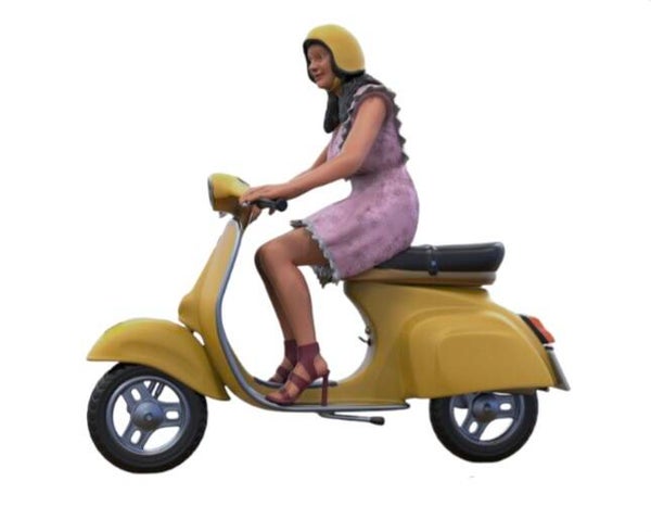 Female on Vespa Scooter