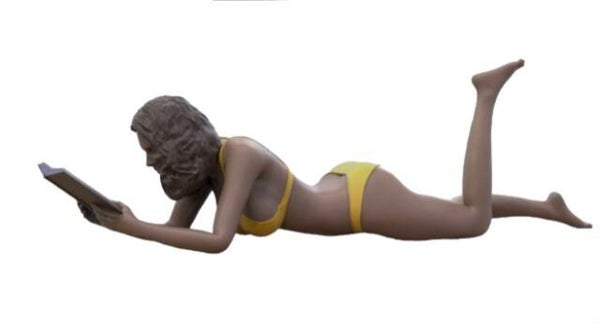 Female on the Beach Reading a Book