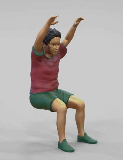 Boy Football Fan doing Mexican Wave