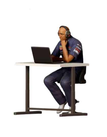 Race Team Engineer with Chair & Desk