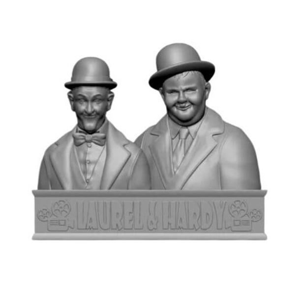 Laurel & Hardy Busts on Base
