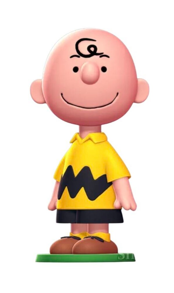 Charlie Brown on base in PEANUTS