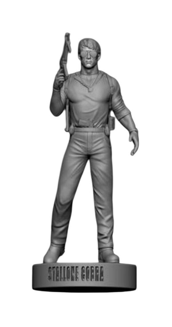 Sylvester Stallone as Marion Corbretti (on base) in COBRA