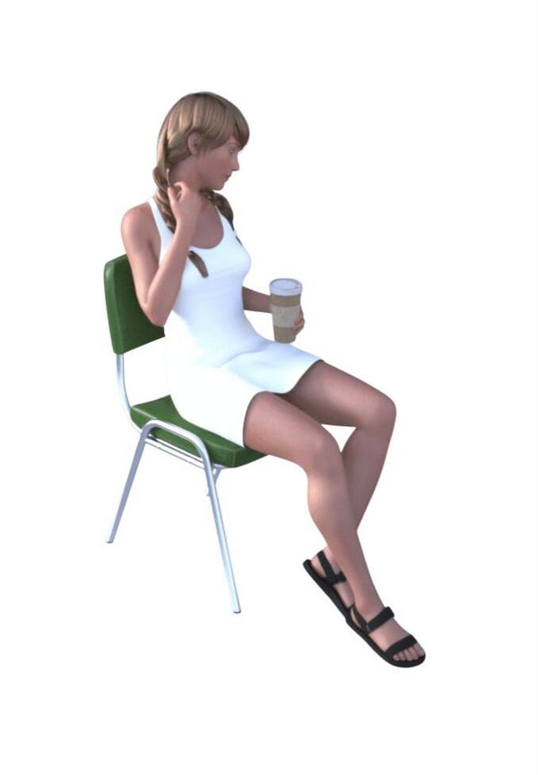 Woman Sitting on a Chair Drinking Coffee