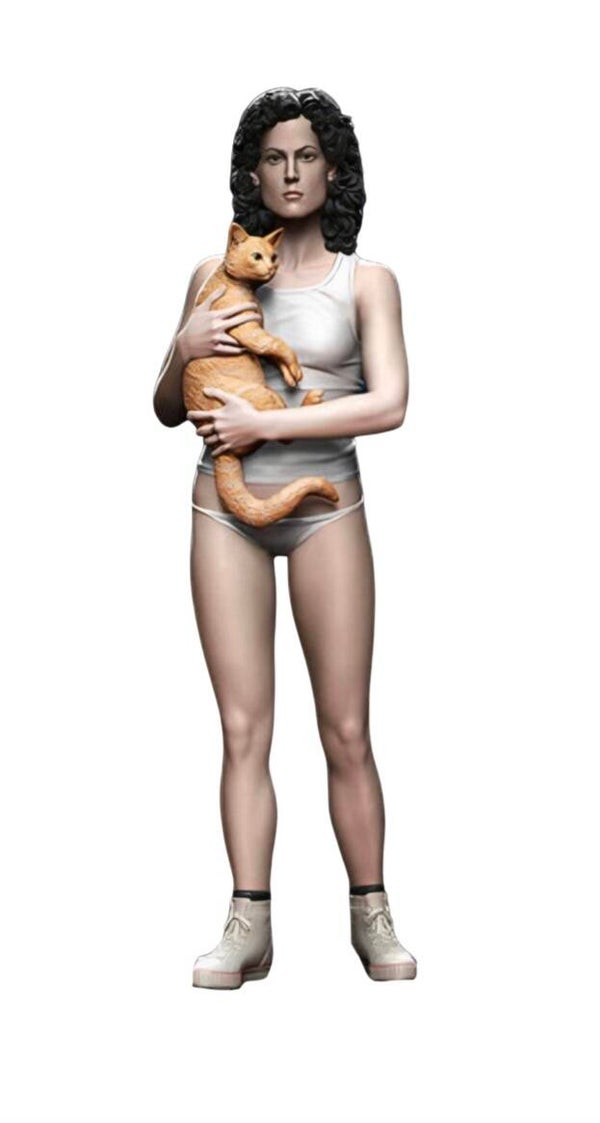 Sigourney Weaver as Ellen Ripley Holding Cat in ALIEN