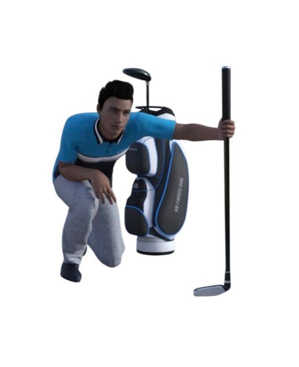 Golfer Lining Up To Take A Shot