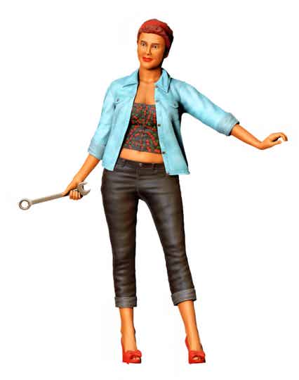 Woman Working on a Car #2