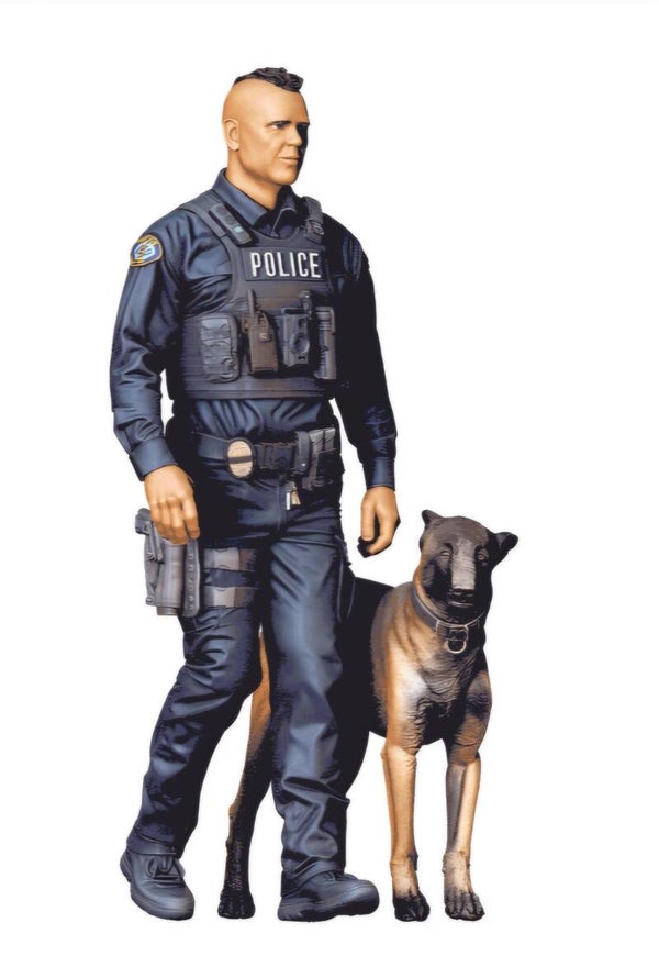 Police Officer with Dog (standing) K9