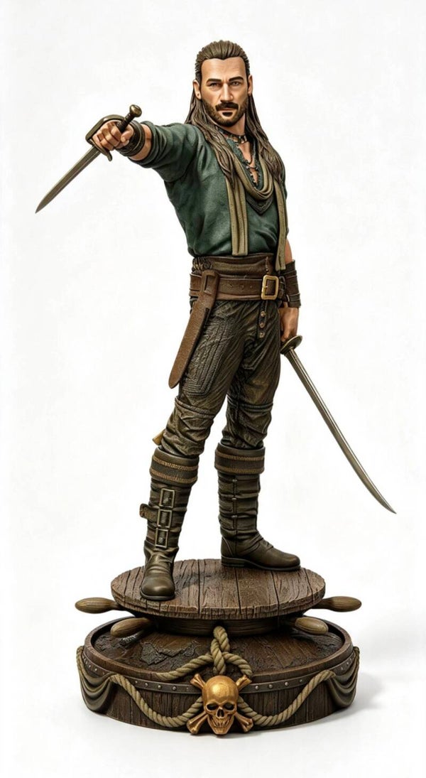 Zach McGowan as Captain Charlie Vane on Base in BLACK SAILS