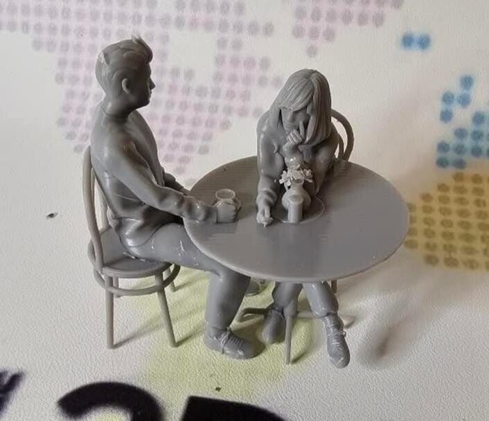 Couple sitting having a coffee break.