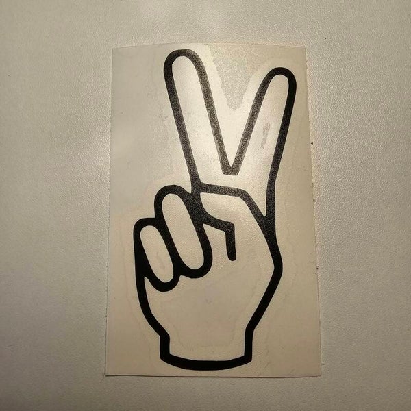 Peace sticker zwart