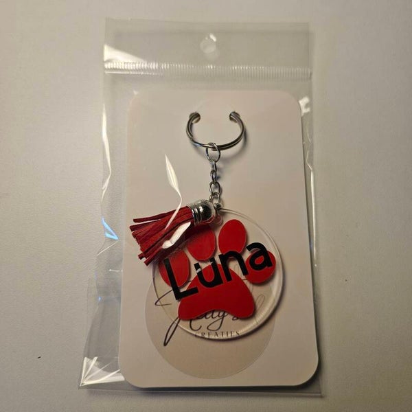 Sleutelhanger hondenpoot met Luna