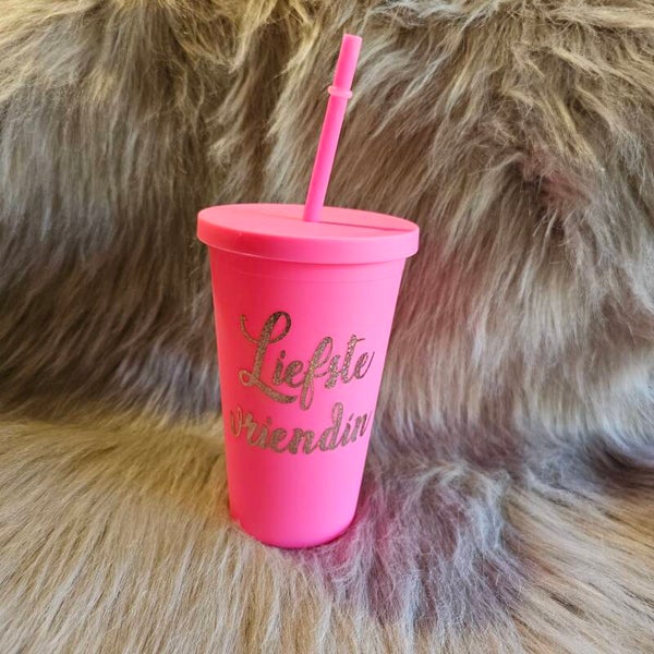 Fel roze drinkbeker liefste vriendin