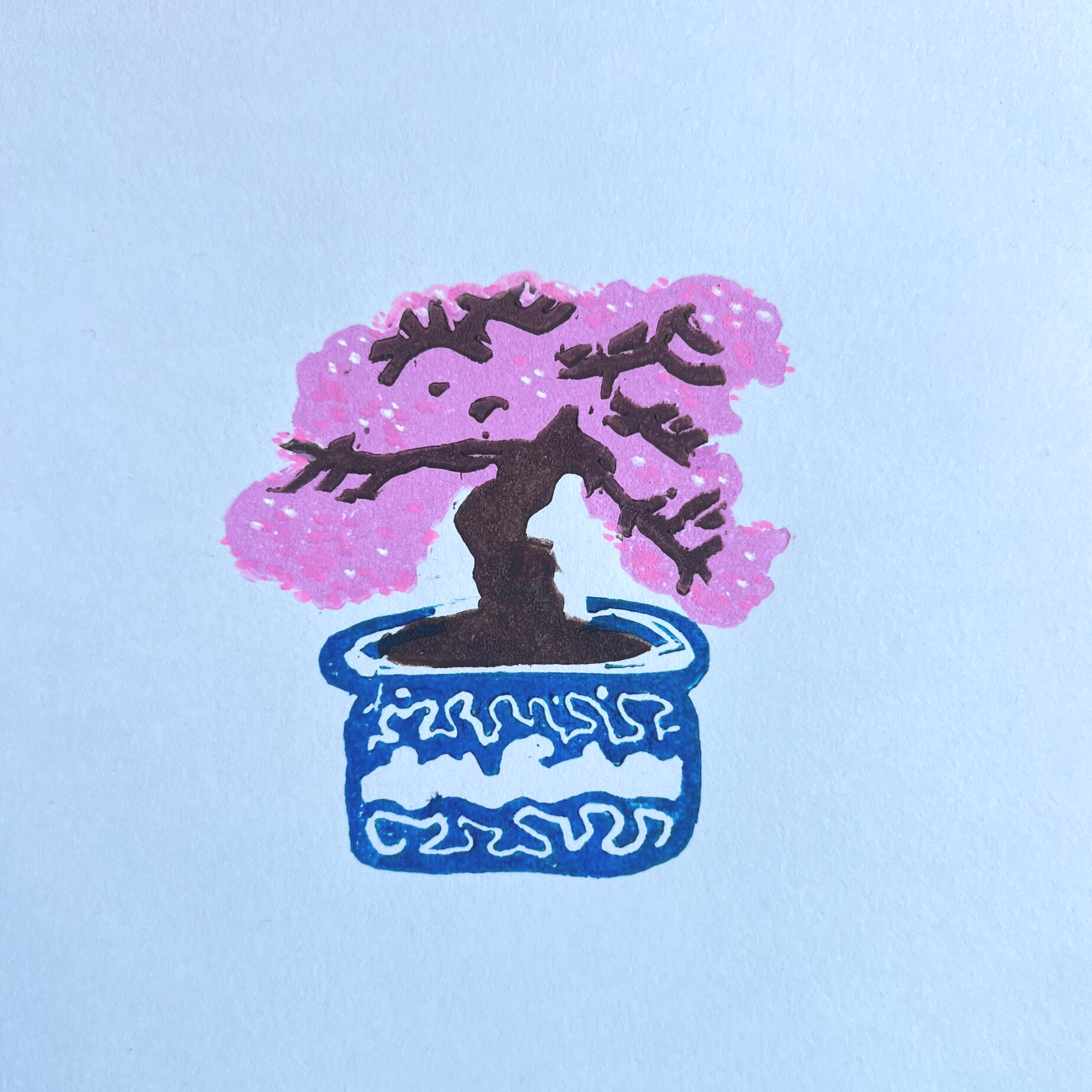 Bonsai lino- mixed medium blauwe pot
