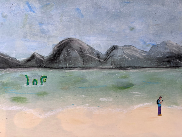 Mixed media collage “FOMO”